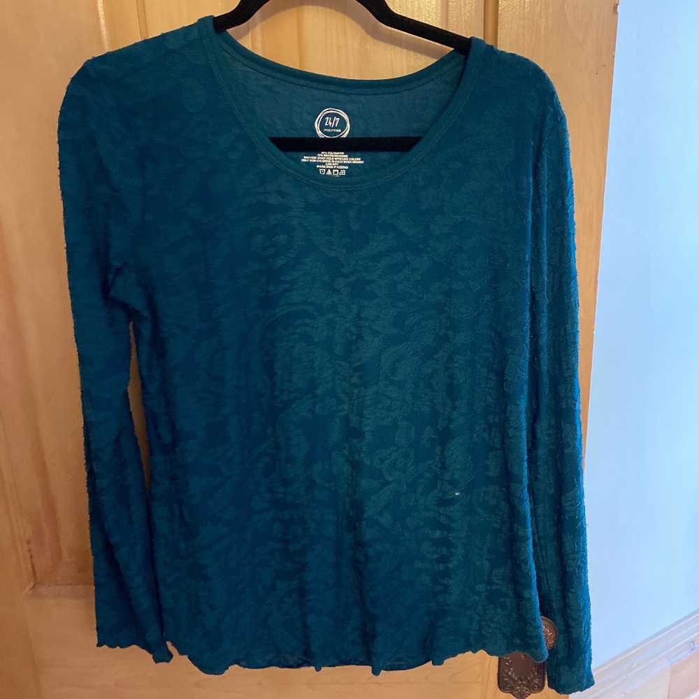 Blue Long Sleeve Top